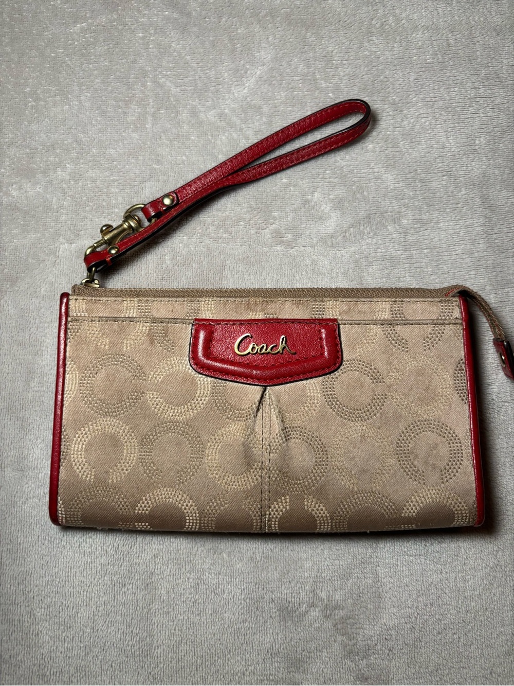 Vintage Coach Ashley Dotted Op Art signature canvas wallet